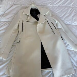 NWT Women’s Zara cream zip moto coat/jacket size XS